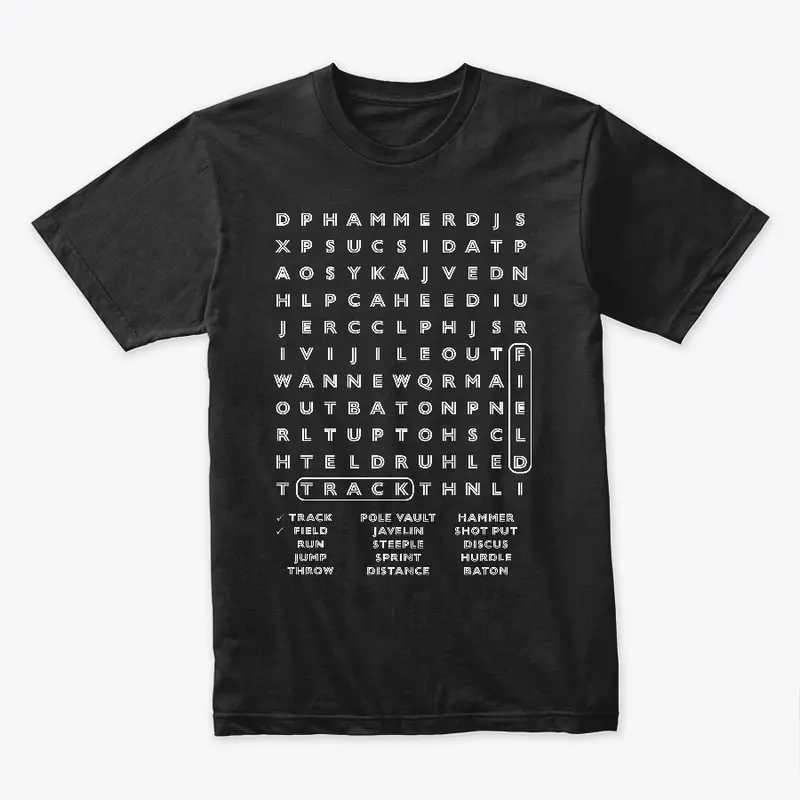 Track and Field Word Search Tee